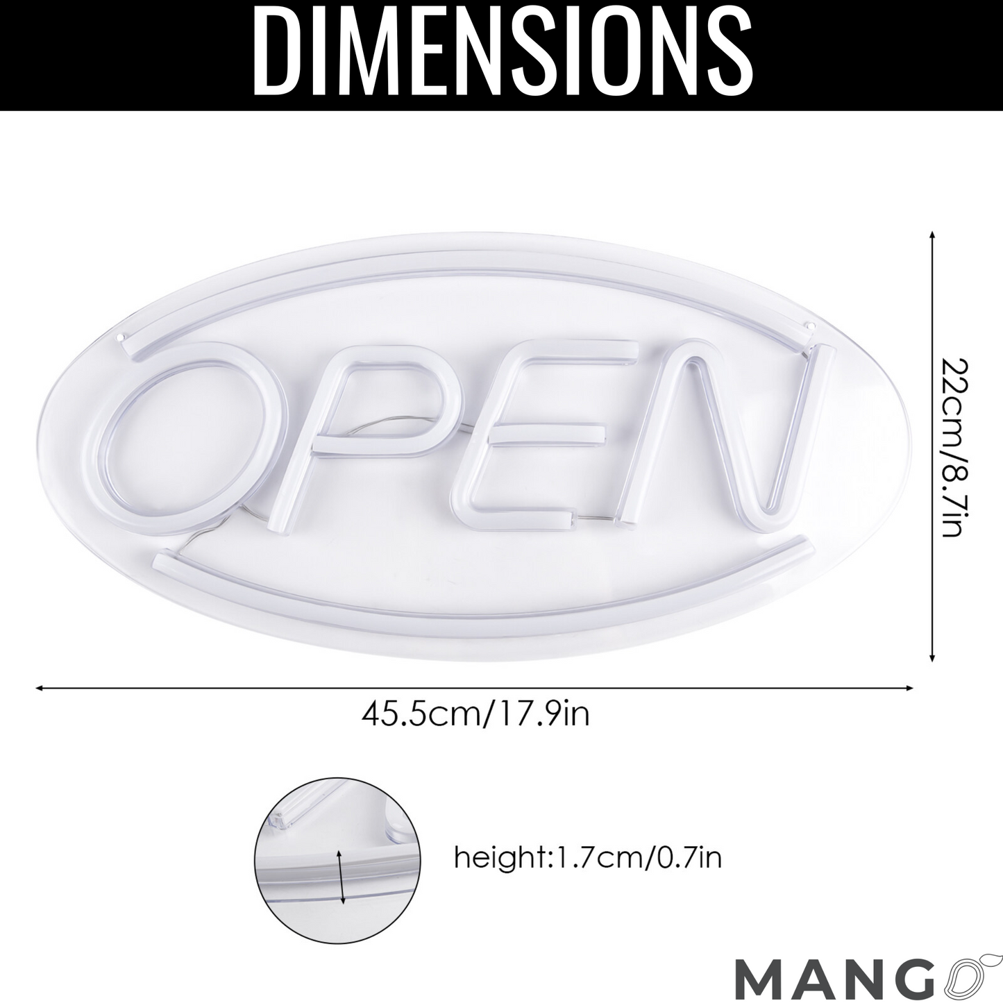 Mango™ Open Neon Sign for Business